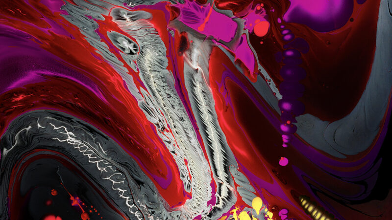 Crimson Paint Swirls iPhone | Abstract Fluid Art wallpaper 4K