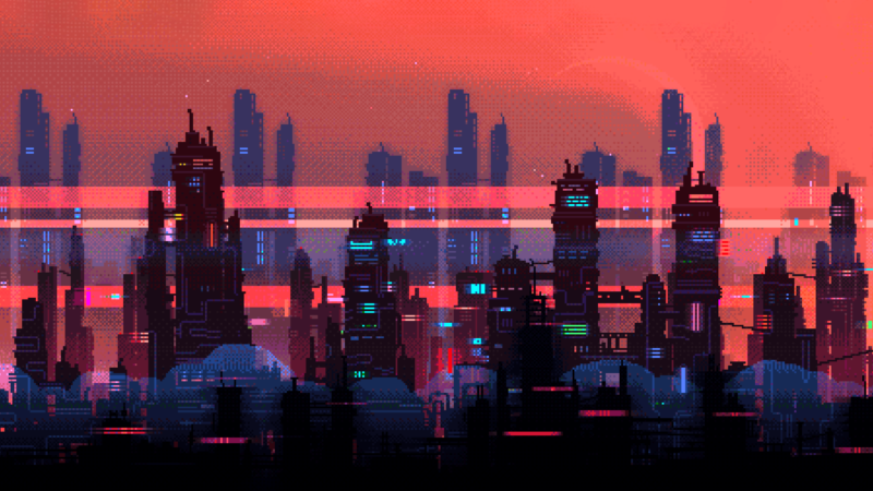 Cyberpunk Pixel Art 4K Wallpaper wallpaper 4K
