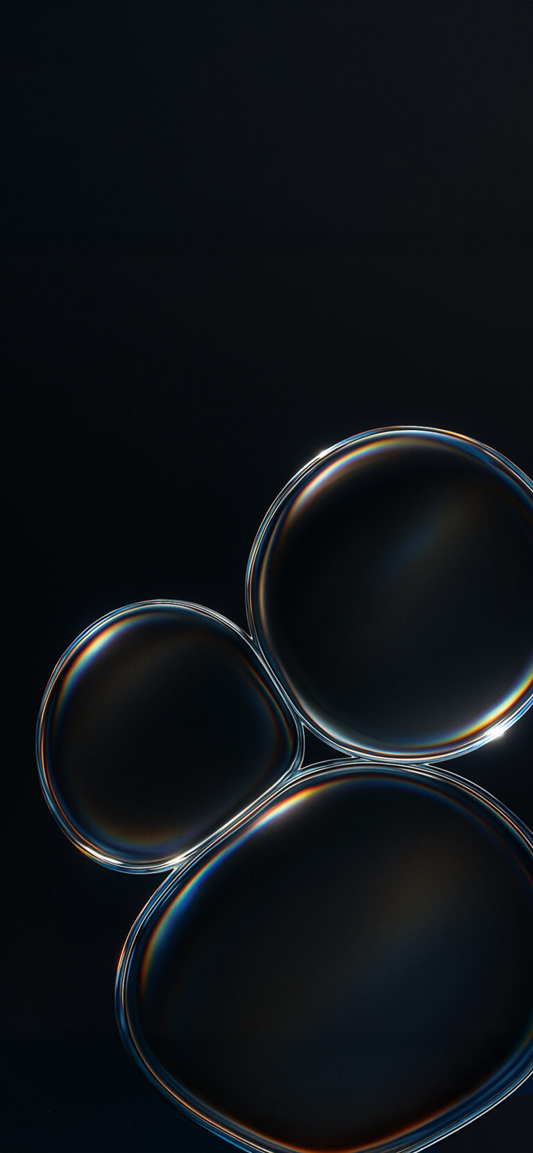 Dark Bubbles iPhone | Abstract Rainbow Gloss wallpaper 4K