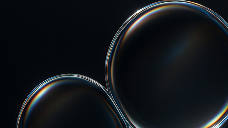 Dark Bubbles iPhone | Abstract Rainbow Gloss wallpaper 4K