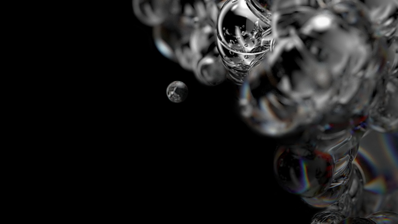 Dark Bubbles iPhone | Black Space Reflections wallpaper 4K