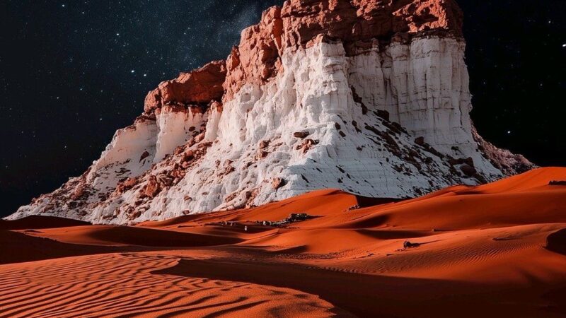 Desert Buttes Night Sky | Starry Landscape iPhone wallpaper 4K