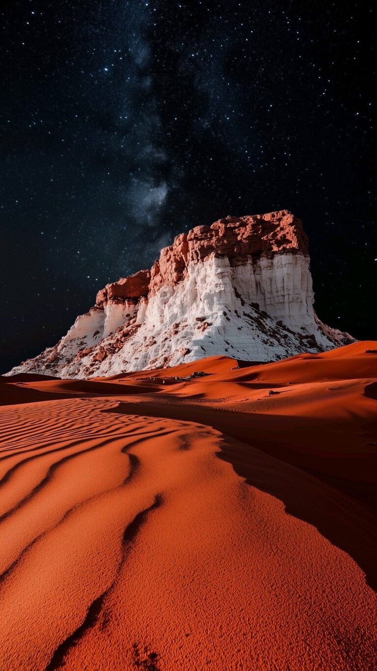 Desert Buttes Night Sky iPhone | Starry Landscape wallpaper 4K