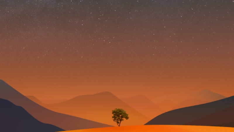Desert Night Sky | Lone Tree iPhone wallpaper 4K