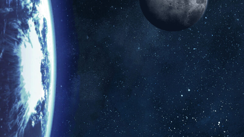 Earth Moon Space iPhone | Celestial Blue Nebula wallpaper 4K