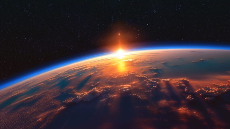 Earth Sunrise From Space | Atmospheric Desktop View wallpaper 4K