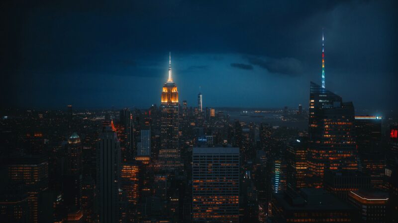 Empire State Building | New York City Night Desktop wallpaper 4K