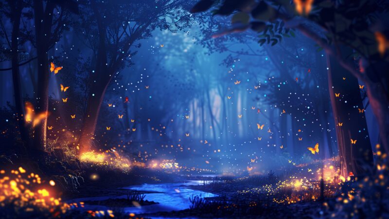 Fairies and Butterflies in an Enchanted Forest wallpaper 4K