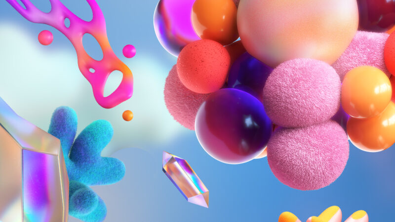 Floating Abstract Shapes | iPhone Modern Art wallpaper 4K