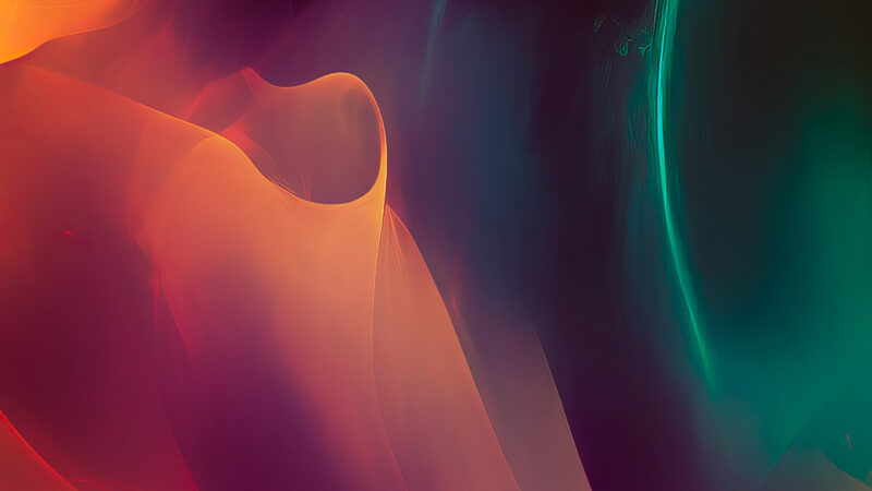 Flowing Abstract Shapes iPhone | Teal Gold Highlights wallpaper 4K