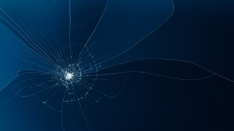 Fractured Glass Radial | Dark Blue Desktop wallpaper 4K