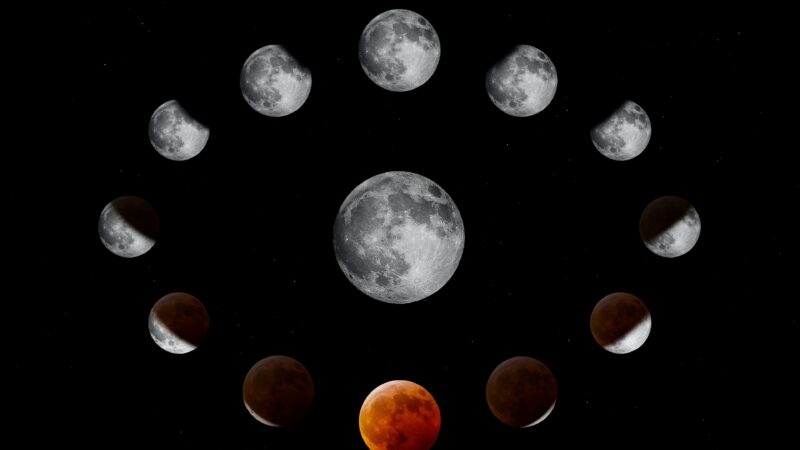 Full Moon Swallowed By Lunar Eclipse wallpaper 4K