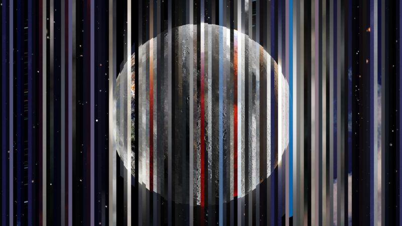 Full Moon Stripes Desktop | Night Sky Texture wallpaper 4K