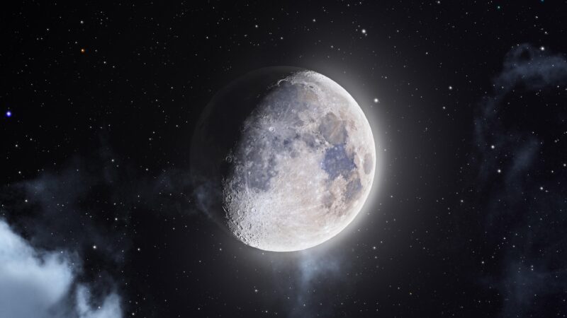 Full Super Moon Crowned By Cosmic Clouds wallpaper 4K