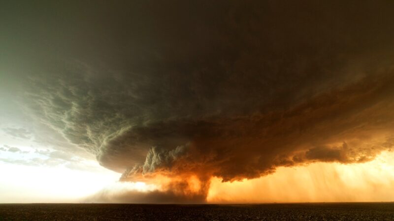 Funnel Cloud Golden Hour Flatlands Storm Desktop Wallpaper 4K wallpaper 4K