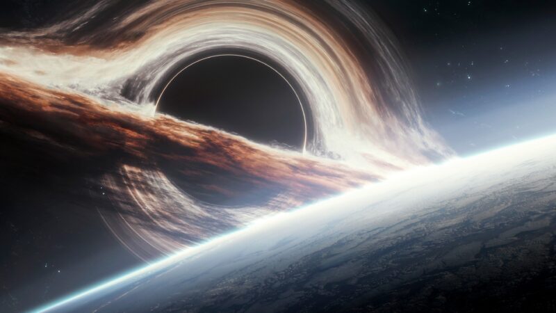 Gargantua Bends Light Over Earth wallpaper 4K