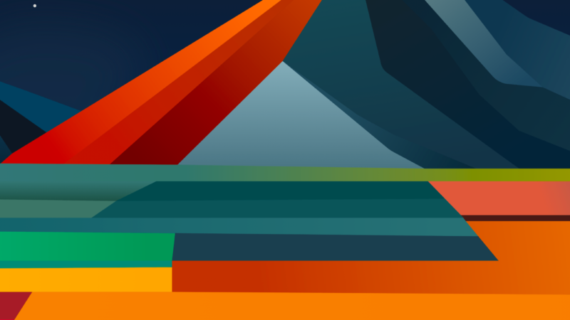 Geometric Mountains iPhone | Blue Red Orange Peaks wallpaper 4K