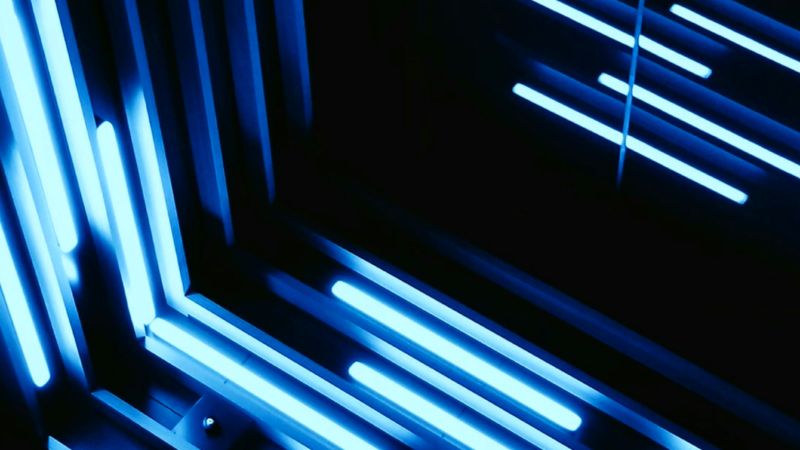 Geometric Neon Space iPhone | Glowing Abstract Lines wallpaper 4K
