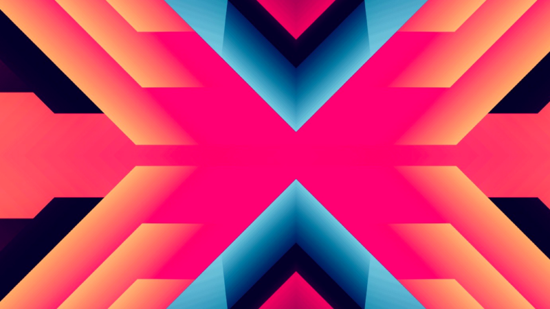 Geometric Shapes iPhone | Orange Magenta Blue Tones wallpaper 4K
