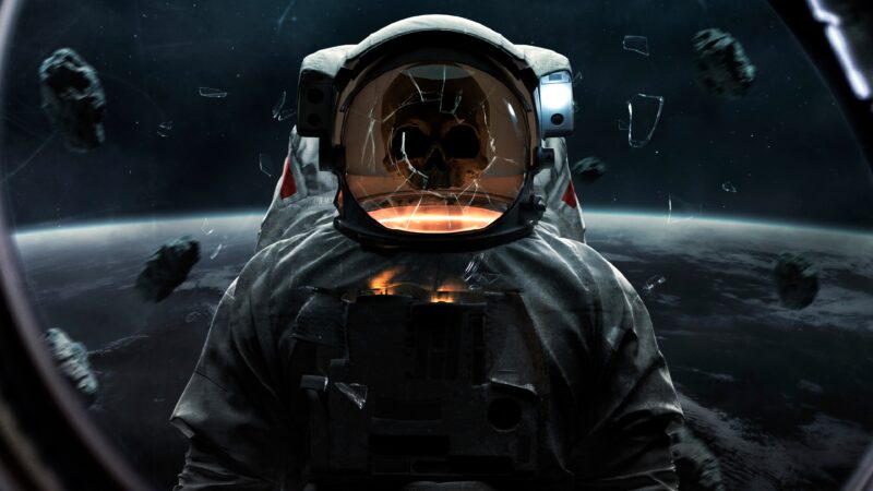 Ghost Astronaut Haunts The Dark Void wallpaper 4K