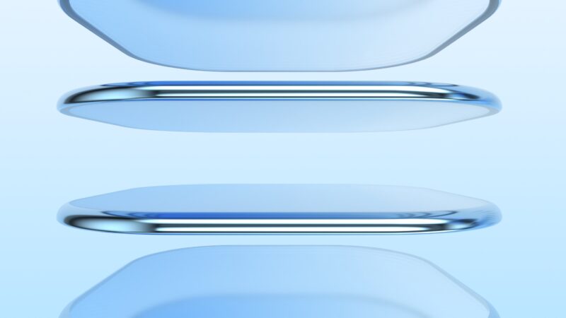 Glass Plates Stack iPhone | Pale Blue Reflections wallpaper 4K
