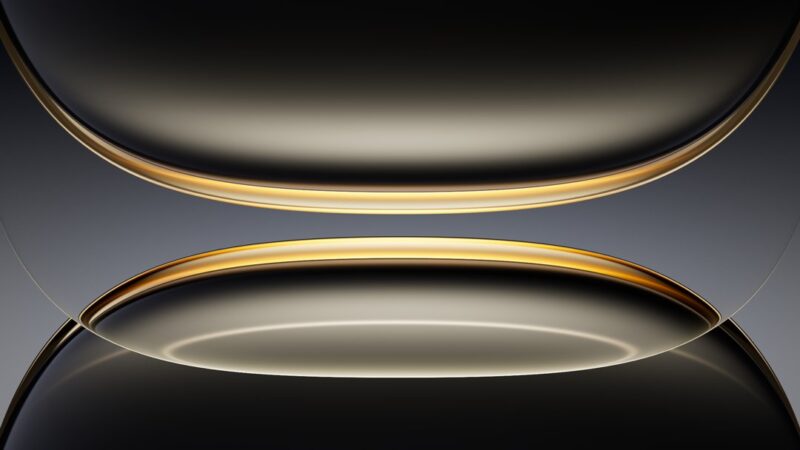 Gold Trim Shapes iPhone | Dark Abstract Design wallpaper 4K