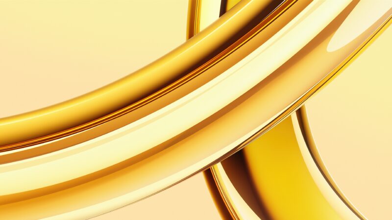 Golden Abstract Loops | Flowing Curves Desktop wallpaper 4K