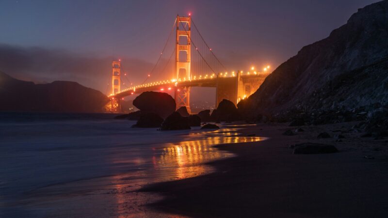 Golden Gate Bridge at Night | San Francisco Desktop wallpaper 4K