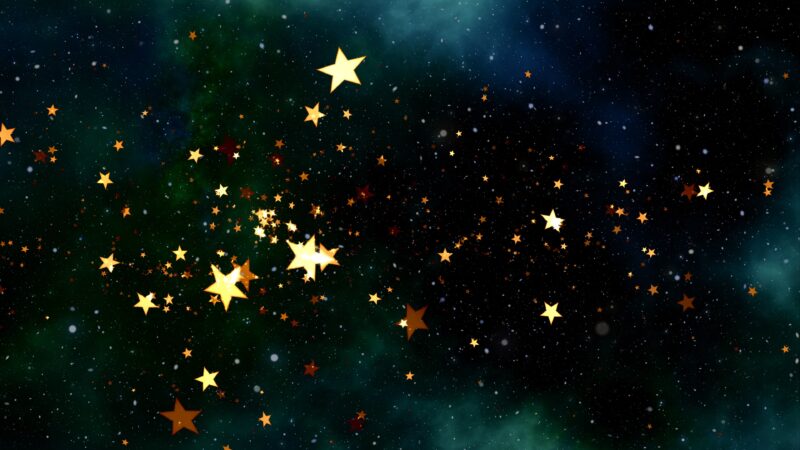 Golden Stars Scattered Across Deep Space Cosmos wallpaper 4K