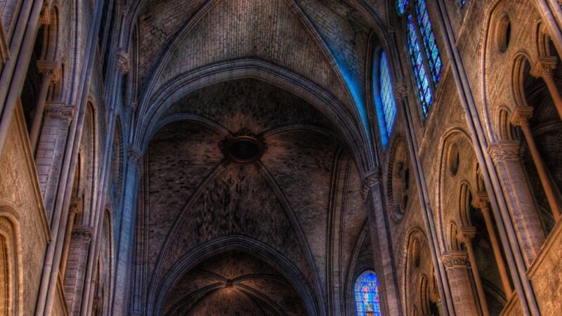 Gothic Cathedral Ribbed Vault Upward View iPhone Wallpaper HD wallpaper 4K