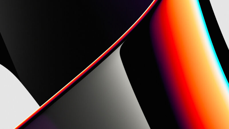 Abstract Gradient Curves iPhone | Purple & Orange Glow wallpaper 4K
