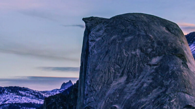 Granite Cliff at Dusk iPhone | Purple Sky View wallpaper 4K