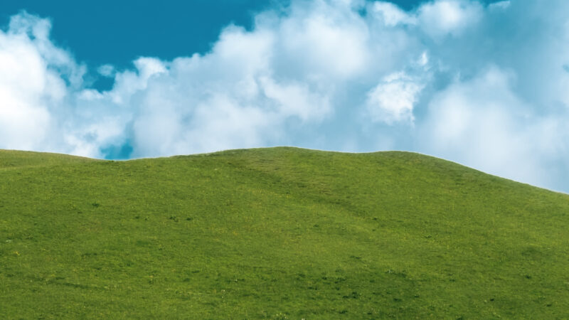 Green Hill Blue Sky iPhone | Peaceful Meadow View wallpaper 4K