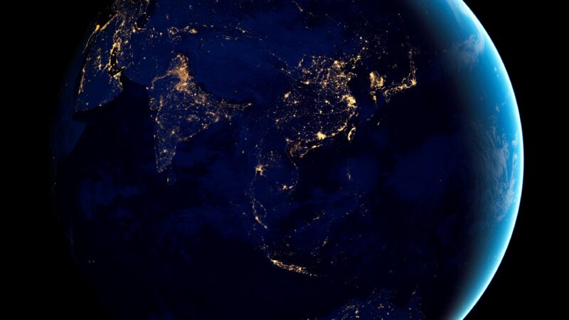 India Glowing From Earth At Night Orbit wallpaper 4K