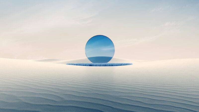 Isolated Dreamer Lost in a Surreal Desert wallpaper 4K