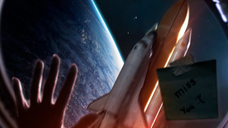 ISS Drifts Above a Distant Earth wallpaper 4K