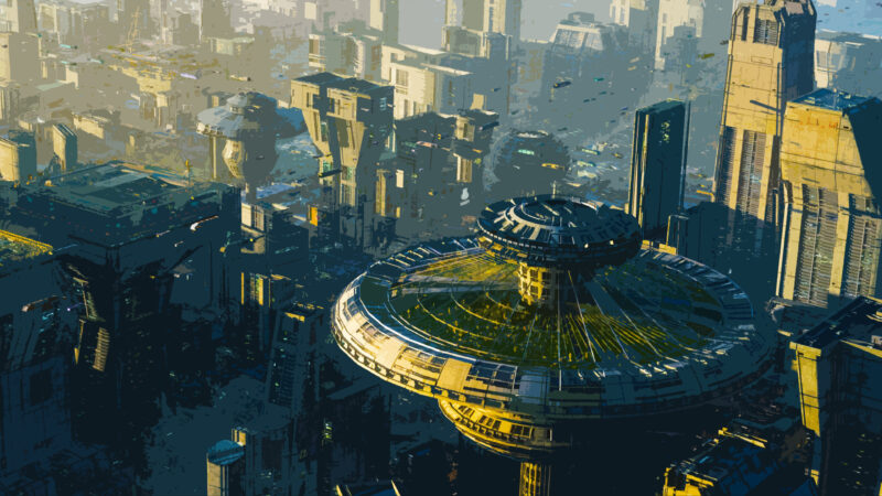 Futuristic Cityscape Desktop Wallpaper 4K wallpaper 4K