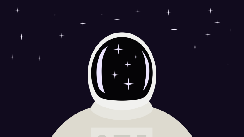 Lone Spaceman Floating In Purple Cosmos wallpaper 4K