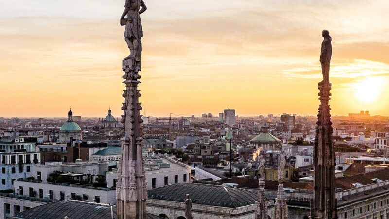 Milan Cathedral Sunset iPhone | Gothic Architecture View wallpaper 4K