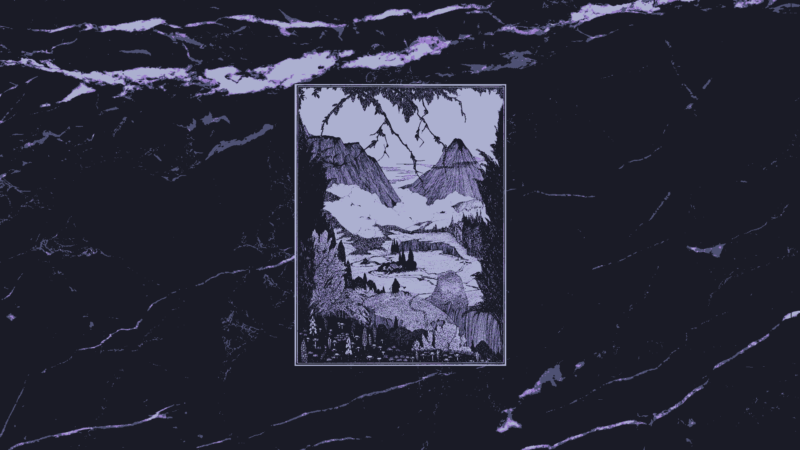 Purple Marble and Mountain Landscape 4K Desktop Wallpaper wallpaper 4K