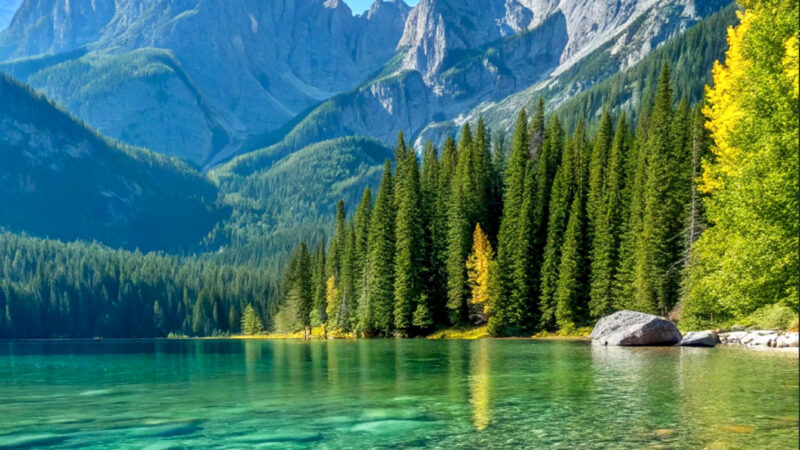 Autumn Mountain Lake | Serene iPhone View wallpaper 4K