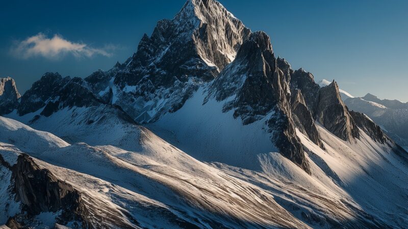 Mountain Peak Shadow iPhone | Dramatic Snowy Landscape wallpaper 4K
