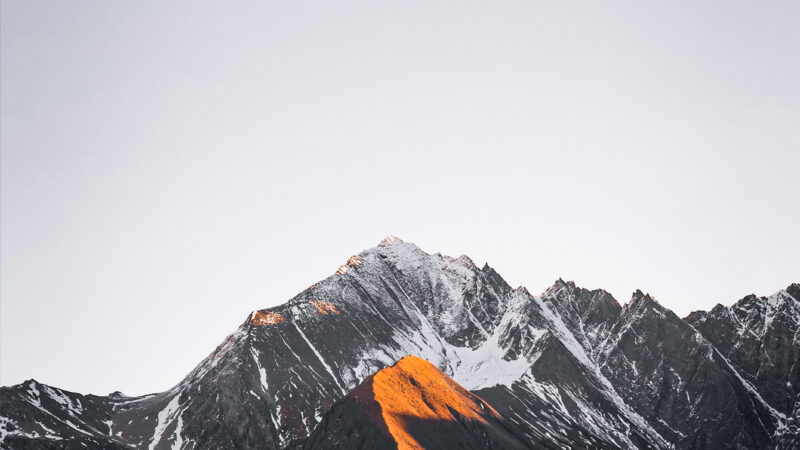 Orange Mountain Light iPhone | Rugged Peak Scenery wallpaper 4K