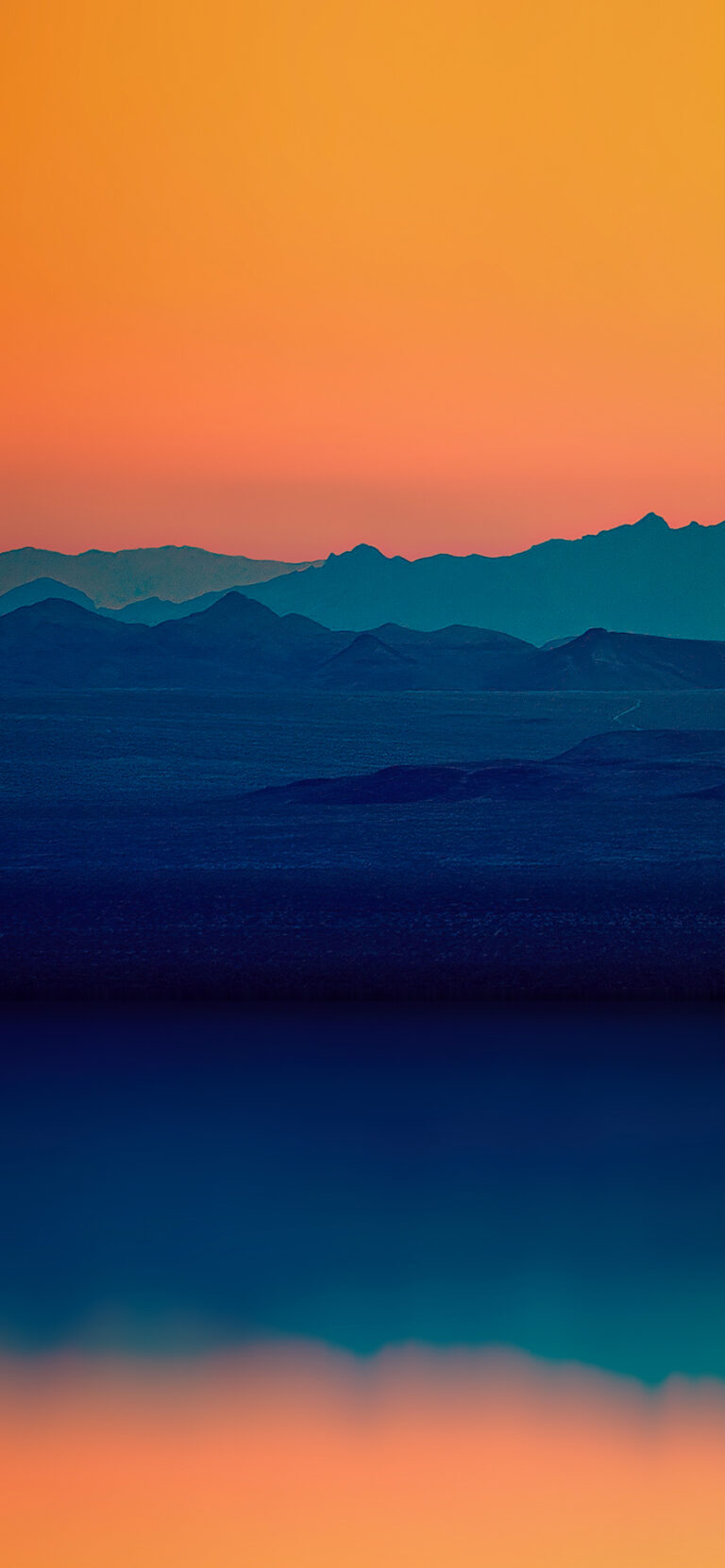 Sunset Mountain Range iPhone | Blue Teal Gradient wallpaper 4K