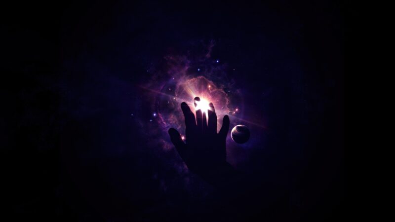 Nebula Hand Reach | Cosmic Space Desktop wallpaper 4K