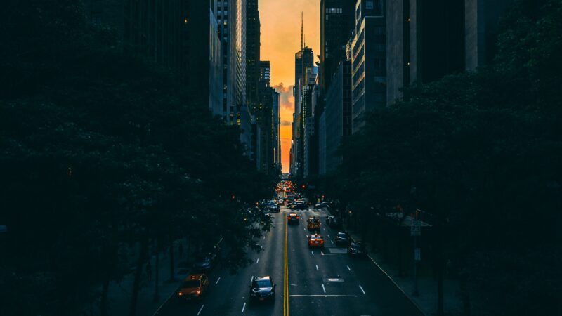 NYC Chrysler Building Street Canyon Night iPhone Wallpaper HD wallpaper 4K