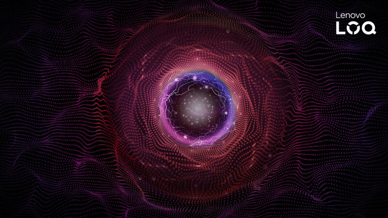 Particle Tunnel Desktop | Glowing Orb Abstract wallpaper 4K