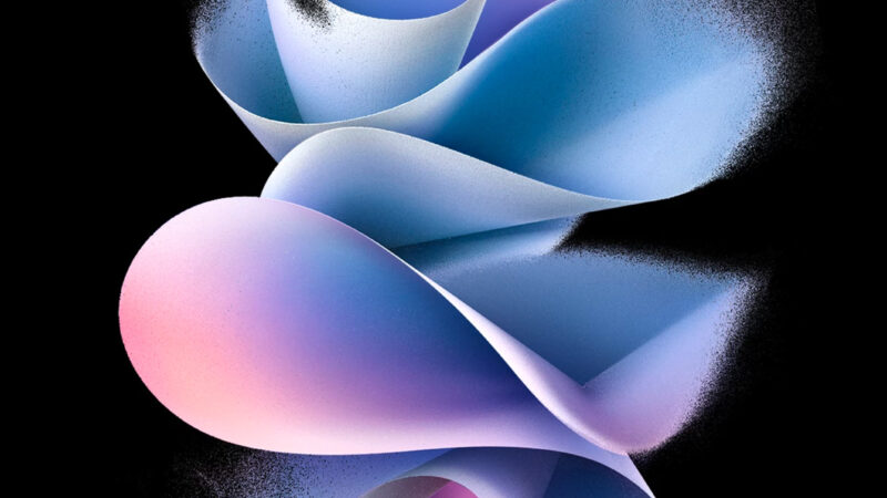 Pink Blue Abstract iPhone | Flowing Ribbon Shapes wallpaper 4K