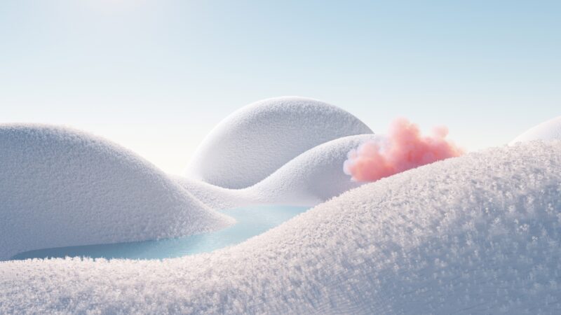 Pink Hills Bloom Desktop | Abstract Landscape Art wallpaper 4K