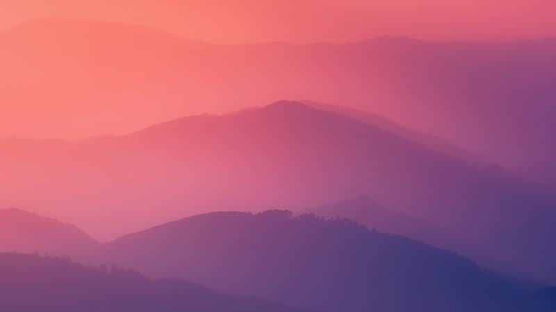Pink Mountain Gradient iPhone | Scenic Range View wallpaper 4K